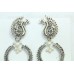 925 sterling Traditional Tribal silver jhumki earring with pearl turquoise stone